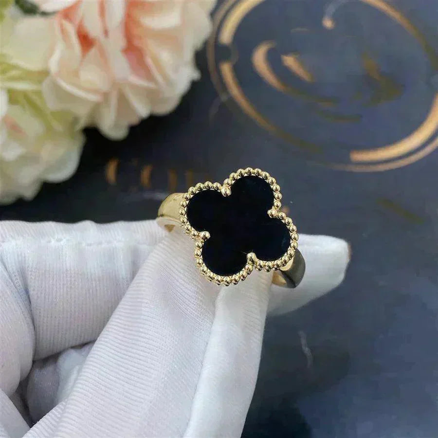 [Luxery]CLOVER ONYX RING