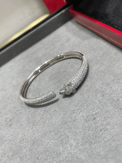 [Luxery]PANTHERE FULL DIAMOND OPEN BRACELET