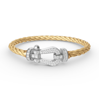 [Luxery]FORCE LARGE HORSESHOE FULL DIAMOND BRACELET SILVER