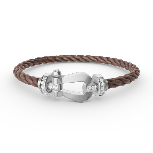 [Luxery]FORCE LARGE HORSESHOE HALF DIAMOND BRACELET SILVER