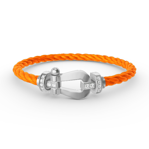 [Luxery]FORCE LARGE HORSESHOE HALF DIAMOND BRACELET SILVER