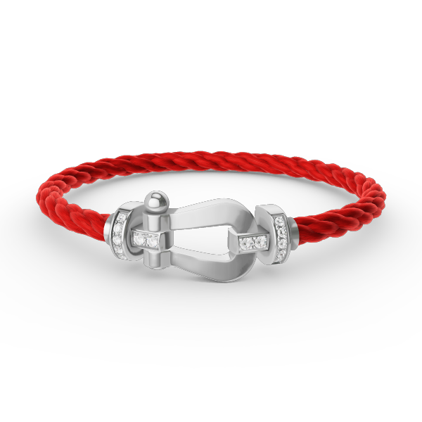 [Luxery]FORCE LARGE HORSESHOE HALF DIAMOND BRACELET SILVER