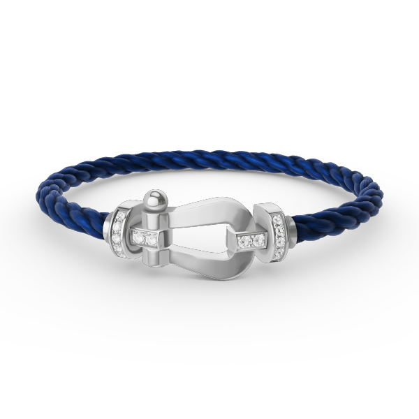 [Luxery]FORCE LARGE HORSESHOE HALF DIAMOND BRACELET SILVER