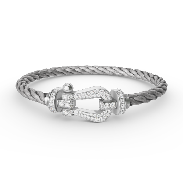 [Luxery]FORCE LARGE HORSESHOE FULL DIAMOND BRACELET SILVER