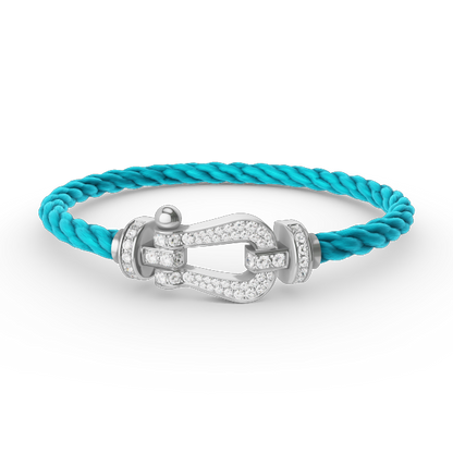 [Luxery]FORCE LARGE HORSESHOE FULL DIAMOND BRACELET SILVER