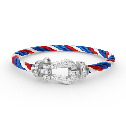 [Luxery]FORCE LARGE HORSESHOE FULL DIAMOND BRACELET SILVER