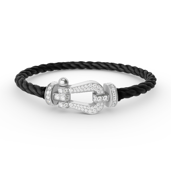 [Luxery]FORCE LARGE HORSESHOE FULL DIAMOND BRACELET SILVER