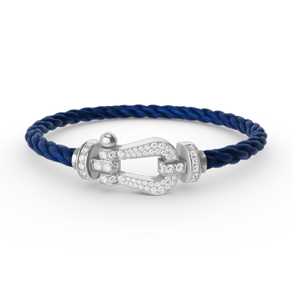 [Luxery]FORCE LARGE HORSESHOE FULL DIAMOND BRACELET SILVER