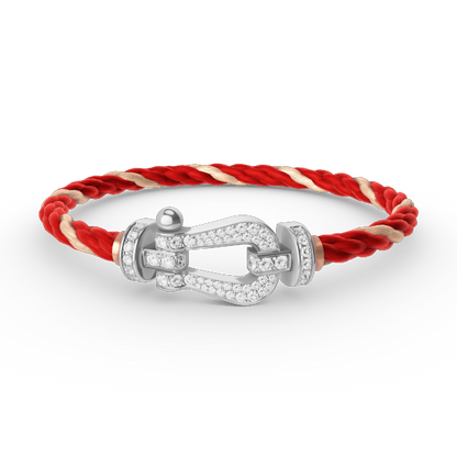 [Luxery]FORCE LARGE HORSESHOE FULL DIAMOND BRACELET SILVER