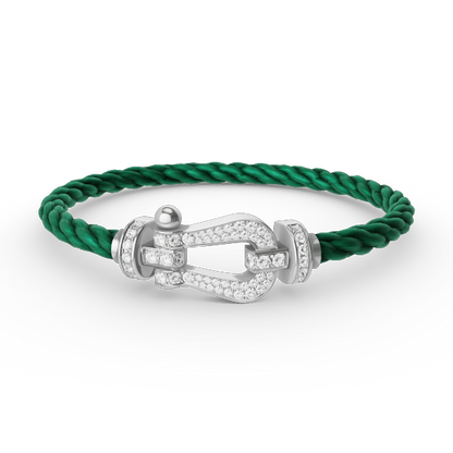 [Luxery]FORCE LARGE HORSESHOE FULL DIAMOND BRACELET SILVER