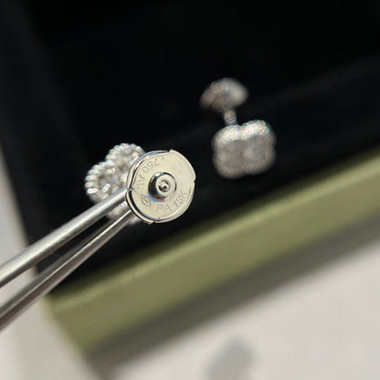 [Luxery]CLOVER MINI DIAMOND STUD EARRINGS