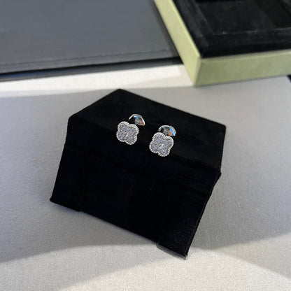 [Luxery]CLOVER MINI DIAMOND STUD EARRINGS
