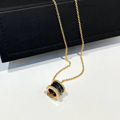 [⭐Luxus]ZERO 1 SCHWARZE KERAMIK DIAMANT ROSÉGOLD HALSKETTE